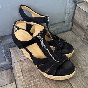 Michael Kors Black Espadrille Wedges